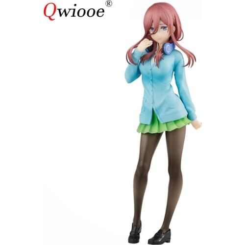 Qwiooe Original Japanese Gotoubun No Hanayome 17cm Nakano Sanjiu PVC Figure Statue Model Figurals Brinquedos Toy