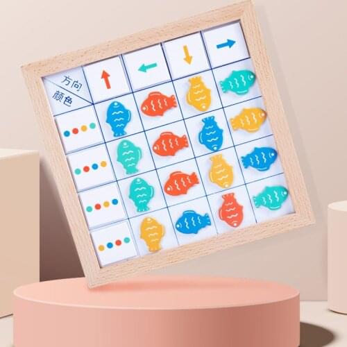 Fish Arrow Direction Cognitive Game Magnetic Wooden Building Blocks Toys Children Educational Early Education Logical Training