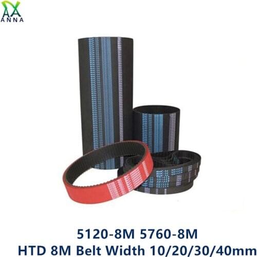 HTD 8M synchronous belt C=5120/5760 width 10/20/30/40mm Teeth 640 720 Rubber HTD8M Timing Belt 5120-8M 5760-8M