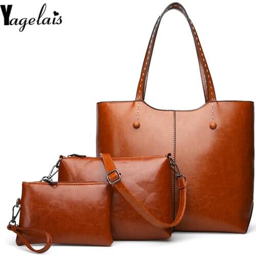 Large Woman Crossbody Bag 3 Pcs Fashion Women Composite Bag Female PU Leather Shoulder Bag Office Lady Three Pieces Tote Bags