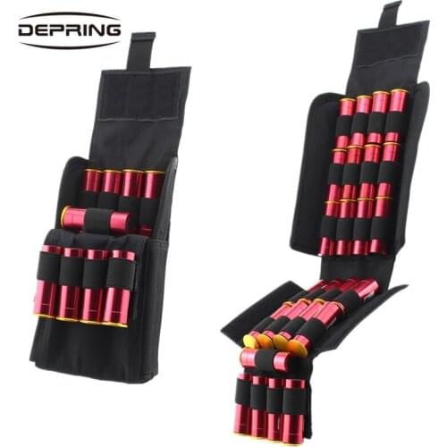 Tactical MOLLE PALS 12 Gauge 25 Rounds Shotgun Shell Holder Shotgun Reload Magazine Pouch Ammo Pouch Carrier Storage Bag