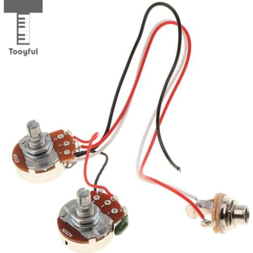 Tooyful Bass Wiring Harness Prewired 3 Way Toggle Switch 250k 1T 1V Pots for Electric Bass