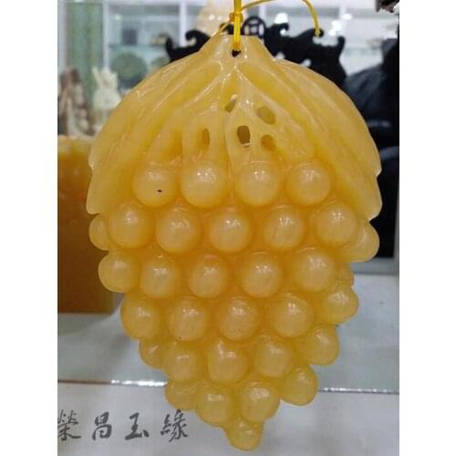 Natural jade ornaments, topaz grapes, fruits, more happiness, home accessories, Feng Shui utensils