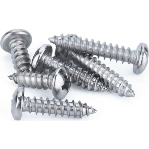 20/50Pcs 316 Stainless Steel Round Head Phillips Self Tapping Screws M2 M2.2 M2.6 M3 M3.5 Cross Recessed Pan Head Wood Screw