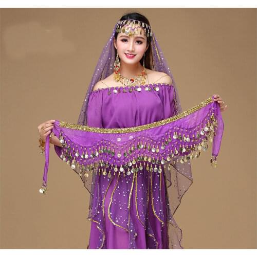 Belly Dance Hips Scarf Womens Belly Dance Costume Chain Waist Belly 150 Coins Waist Chain Hip Scarf Coin Belt Dancing Costume