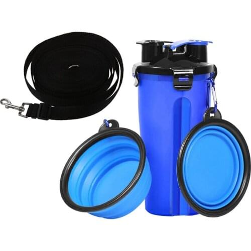 1 Pcs 50Ft/15M Long Dog Pet Puppy Training Leash & 1 Set Dog Water Bottle Dog Bowls