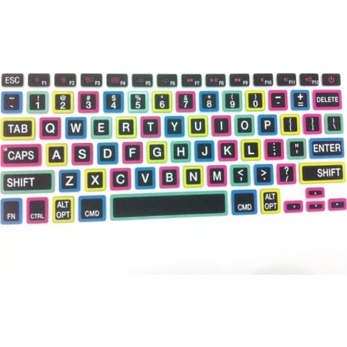 10pcs US Big character rainbow Silicone Keyboard Cover Skin Protective film for MacBook Pro 13 15 17 Air Retina 13 MEAFO