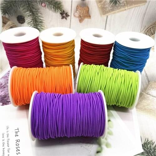 2mm Colorful High-Quality Round Elastic Band Round Elastic Rope Rubber Band Elastic Line DIY Sewing Accessories 50meters/roll