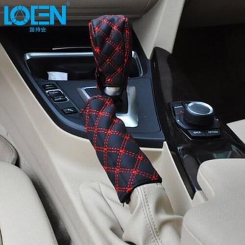 2PCS/set Universal PU Gear Shift Gear Shit Hand Brake Covers For Car Decoration Interior Accessories Dustproof Case