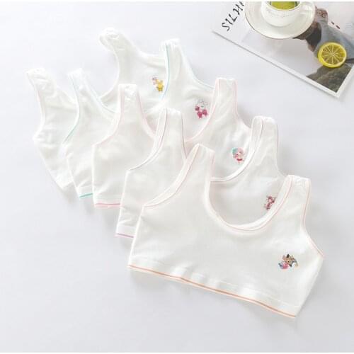 5pcs Underwear student girl cotton development girl bra girl breathable camisole Training summer Children bras student Kids Baby