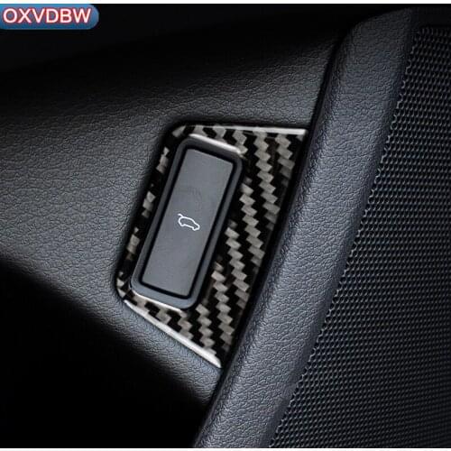 Car Interior Carbon Fiber Rear Trunk Button Switch Panel Protection Auto Sticker Decals Car Styling For Audi Q7 2008-2015LHD RHD
