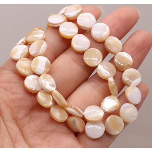 High Quality 6/8/10/12/15/20mm Natural Trochus Shell Coin Gems Loose Beads Strand 14" for Jewelry Making DIY Bracelet Necklace