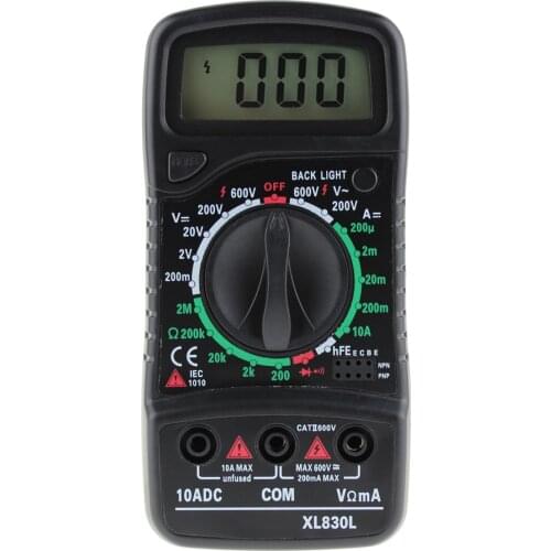 LCD Digital Multimeter Voltmeter Ammeter AC DC OHM Volt Tester Test Current Resistance Tester With Temperature Measurement