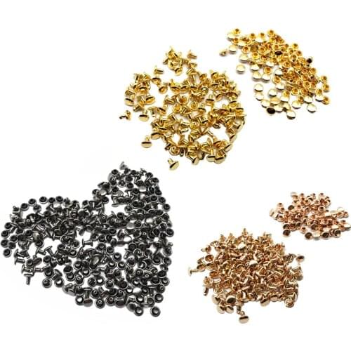 Fityle 100 Set Leather Craft Antique Metal Double Cap Sewing Rivet Punk Bag Belt Bracellet Apparel Garment Rivet