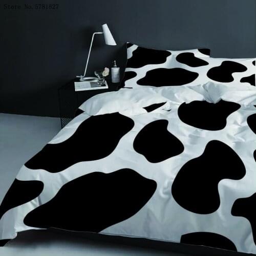 2/3 Pieces Animals Cows Bedding Set 3D Print Black White Background Duvet Cover Single Queen King Bed Cover Set Pillowcase