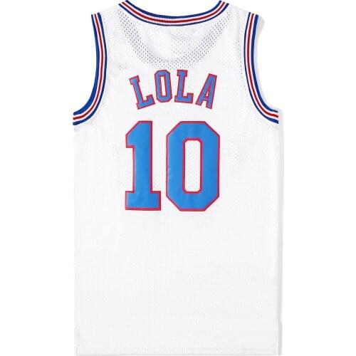 Movie Cosplay Costumes Space-Jam Tune-Squad #23 #1 BUGS #10 LOLA #22 Murray Bunny Basketball Jersey Stitched Number