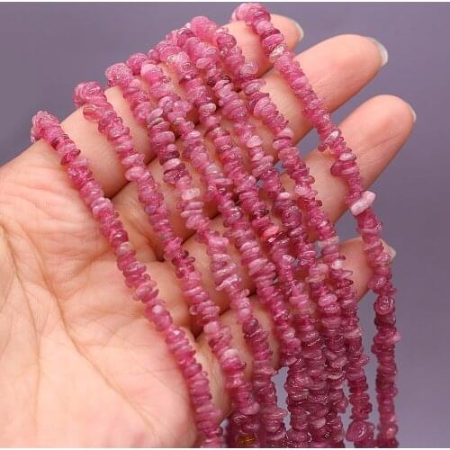 Natural Strawberry Crystal Stone Freeform Chips Gravel Beads Natural Stone for Jewelry Making DIY Bracelet Necklace Gifts