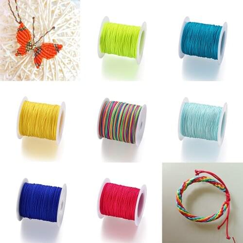 50m/roll 0.8mm Colorful Nylon Cord Thread Cotton Cord Thread String For Diy Jewelry Making Findings Accessories Supplies Beading