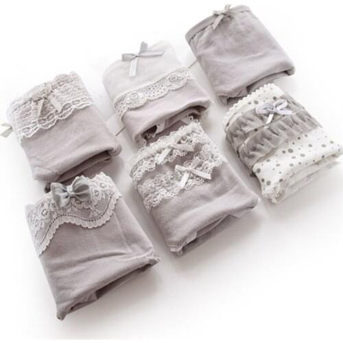 New Arrived 4Pcs/Lot Girl Panties Underwear Lace Briefs Cotton Lingerie Soft Comfortable Bowknot Cartoon Panty Wholesale WM