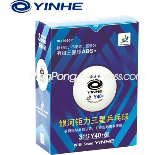 Original YINHE 3 Star Table Tennis Ball ABS Plastic GALAXY Y40+ 3-STAR Ping Pong Balls