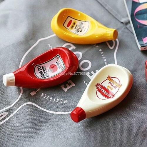 Plate Ceramic Extruded Tomato Sauce Bottle Shape Soy Sauce Dish Mustard Dish Creative Dish Plate Dinner Plates Ceramic Plate