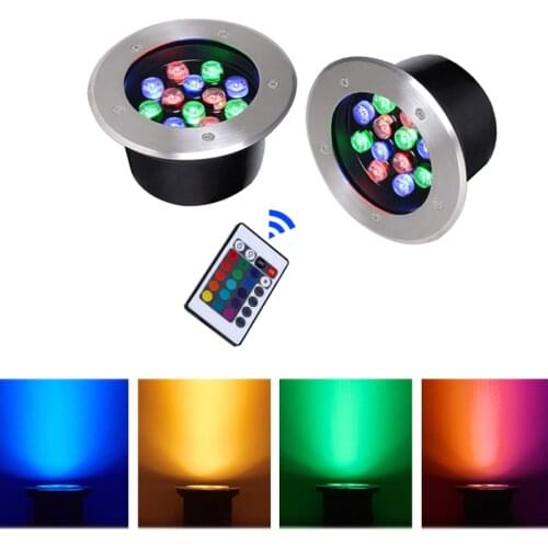 RGB With remote control LED Underground light 9W12W led Floor Lamp Outdoor Ground Spot Landscape Garden Square Path Buried Yard