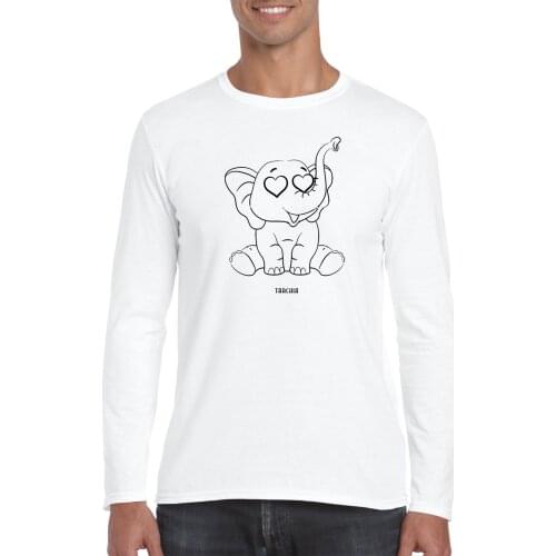 TARCHIA 2021 New Arrived Fashion Elephant Oversized Boy Long Sleeve Male T Shirt Tshirt Men T-Shirt 100% Cotton Plus Size Homme