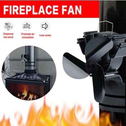 Three Leaf Chimney Fireplace Fan Household Heat Energy Efficient Distribution Winter Heating Accessories Fireplace Fan