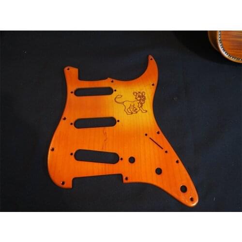 Solid Ailanthus wood light brown color GUITAR SSS Pickguard