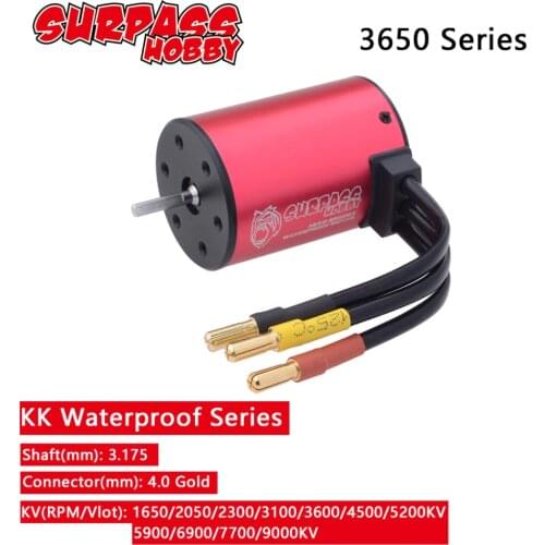 Waterproof 3650 3.175mm Brushless Motor 2050KV 2300KV 3100KV 3600KV 3900KV 4300KV 4500KV 5200KV 5900KV 6900KV 7700KV for 1/10
