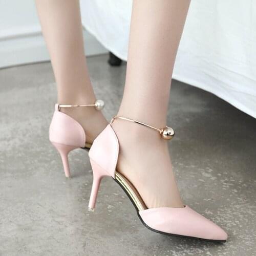 Women Shoes Pointed Wedding Shoes Women Pumps High Heels Metal Sexy Classic Pumps Female Shoes Heel Brand Shoes W32-51