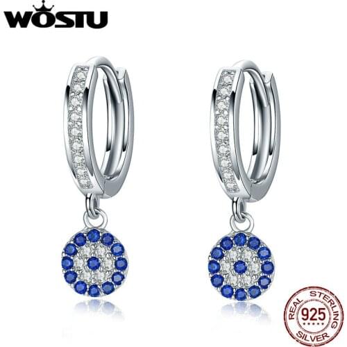 WOSTU New Fashion 100% Real 925 Sterling Silver Vintage Samsara Drop Earrings For Women Luxury Original Jewelry Gift CQE058