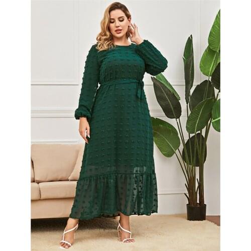 Plus Size Women Lace Long Dress Loose Kaftan Turkey Abaya Dubai Party Gown Muslim Jilbab Islamic Clothing Arab Robe Caftan Gown