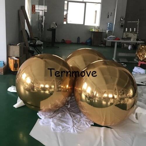 Gold mirror ball 1m 1.5m inflatable reflective mirror air tight ball for wedding party shopping mall decorate Events Decoration