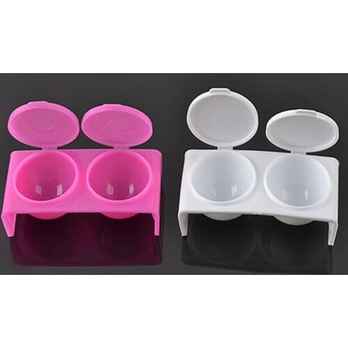 1pcs Practical Twin Dappen Dish Nail Art Acrylic Bowl Cup Plastic Manicure Monomer Tool Brushes Washing Container Manicure Tool