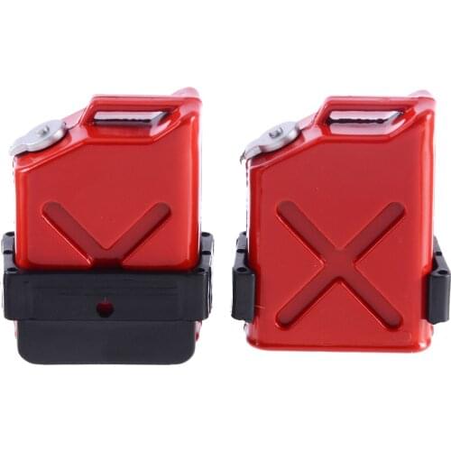 2pcs 1:10 RC Rock Crawler Truck Cars Accessory Gas Cans Decoration with Brackets DIY Spare Part for RC Car Truck