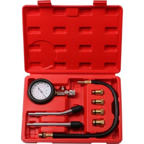 8 Pcs Petrol Engine Compression Cylinder Pressure Tester Gauge M10 M12 M14 M18 Auto Truck Car 0-300 psi SK1031