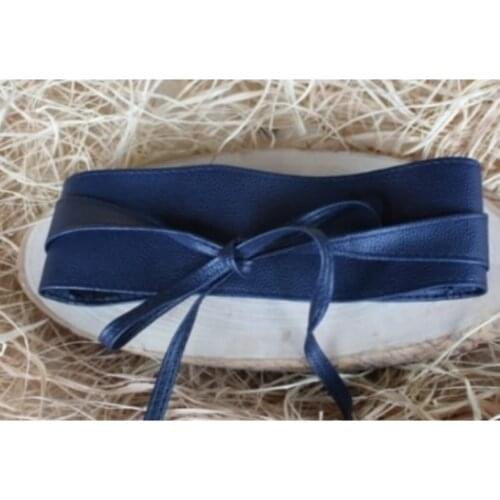 BellaVino Kadın Lacivert Bağcık Detaylı Kemer