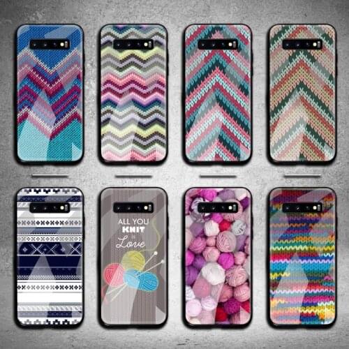 Knitting yarn pattern Phone Case Tempered Glass For Samsung S20 Plus S7 S8 S9 S10 Plus Note 8 9 10 Plus