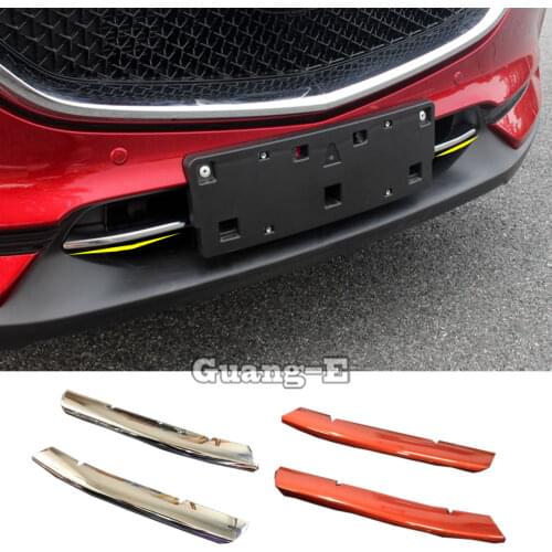 For Mazda CX-5 CX5 2nd Gen 2017 2018 2019 2020 Car Protect Detector Abs Chrome Front Up Bottom Grid Grill Grille Trim Panel