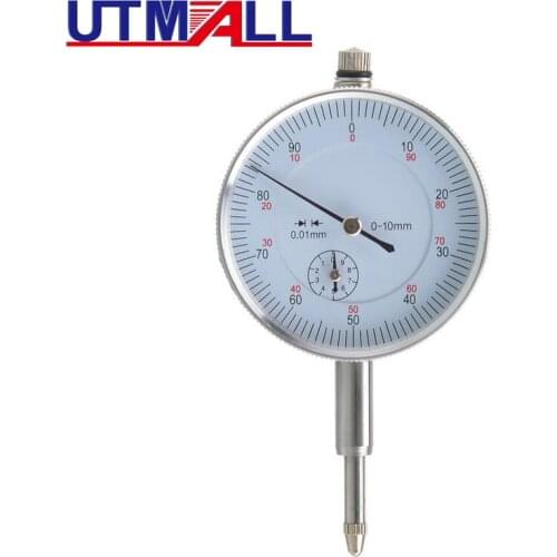 Chrome Plated Round Dial Indicator Measure Range 0-10mm Dialgage 0.01mm Accurancy