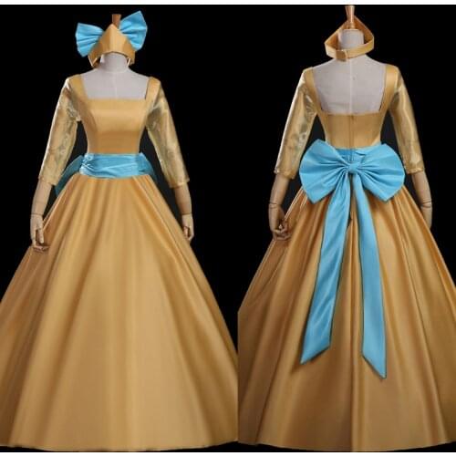 Movie Anastasia Cosplay Costume Adult Women Role-playing Dress Fancy Halloween Christmas Ball Gown