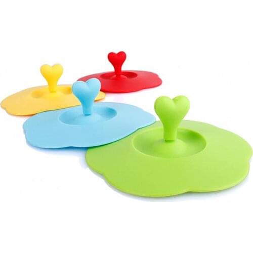 Reusable Anti-Dust Silicone Lids Tea Cup Cover Cartoon Leakproof Cup Lids Heat Resistant Sealed Kitchen Drinkware Accessories