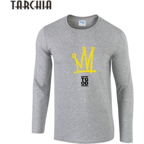 TARCHIA T Shirt Men Quality 100% Cotton Tops Tee Long Sleeve T-shirt Men Printed Hip Hop T Shirts Men Clothing Camisetas