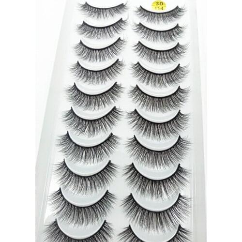 QUXINHAO False Eyelashes 10 pairs Lashes Wholesale Mink Eyelashes Natural Mink Lashes cilios maquiagem for Makeup