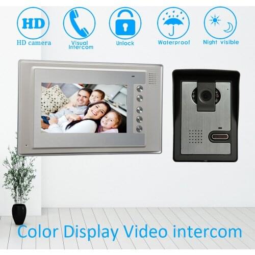 New Smart Home 1 to 1 doorbell with HD night version camera 7 inch Video door phone system unlock Doorbell For security home