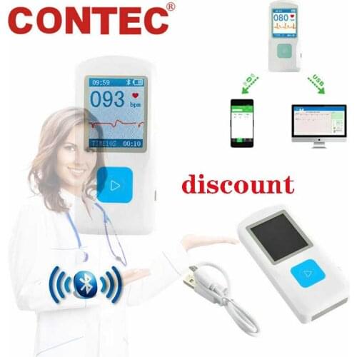 Genuine CONTEC Handheld Portable ECG EKG Machine Heart Beat Monitor LCD USB Bluetooth PM10 with Software App for Ios Android