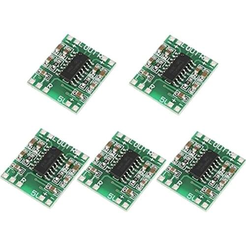 5 Pcs Digital Power Amplifier Board,2X3W Type D PAM8403 Audio Module DC 5V Digital Audio Amplifier Board Module