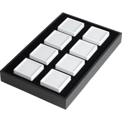 Portable Jewelry Display Tray Holder Stand Case Bague Trinket Shop Presentation Organizer Storage Box for Ring Earring Stone