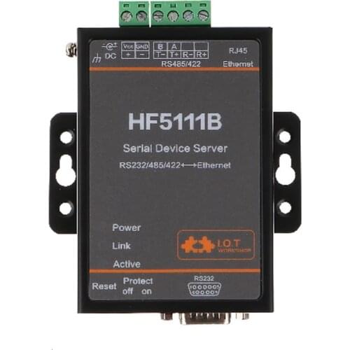 Serial Port Server Device RJ45 RS232 RS485 RS422 to Ethernet Converter Industrial Connector Telnet Modbus Free RTOS HF5111B